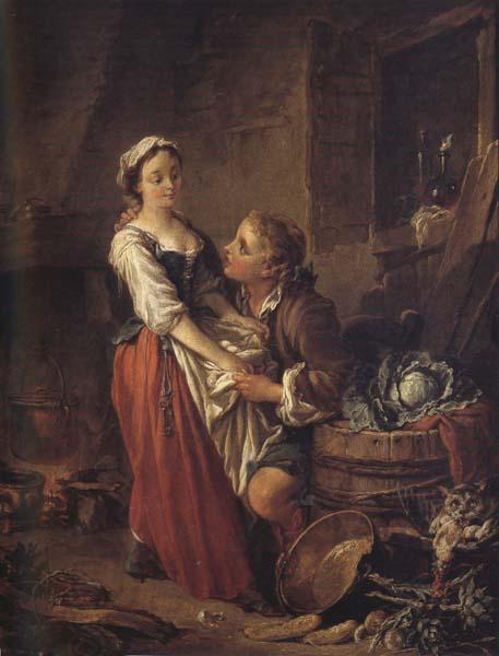 Francois Boucher The Beautiful Kitchen-Maid China oil painting art